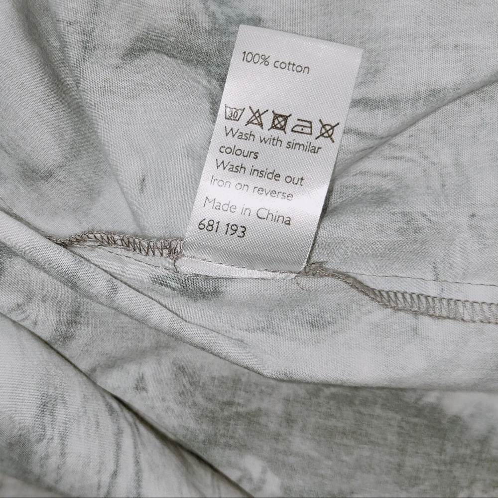Kin Grey Dress Size UK 12 Marble Print Oversized Lagenlook Pockets Cotton Artsy - Picture 9 of 9